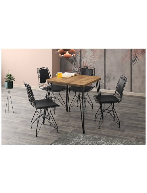 75*75 Sabit Masa  dış budak/Telli Sandalye